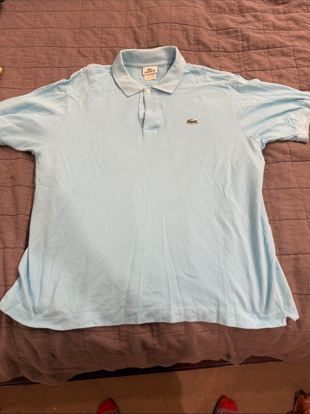 Lacoste Light Blue Men's Pique Polo with Crocodile Logo